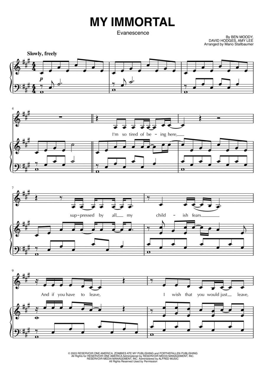 My Immortal Voice scores gallery preview page 1