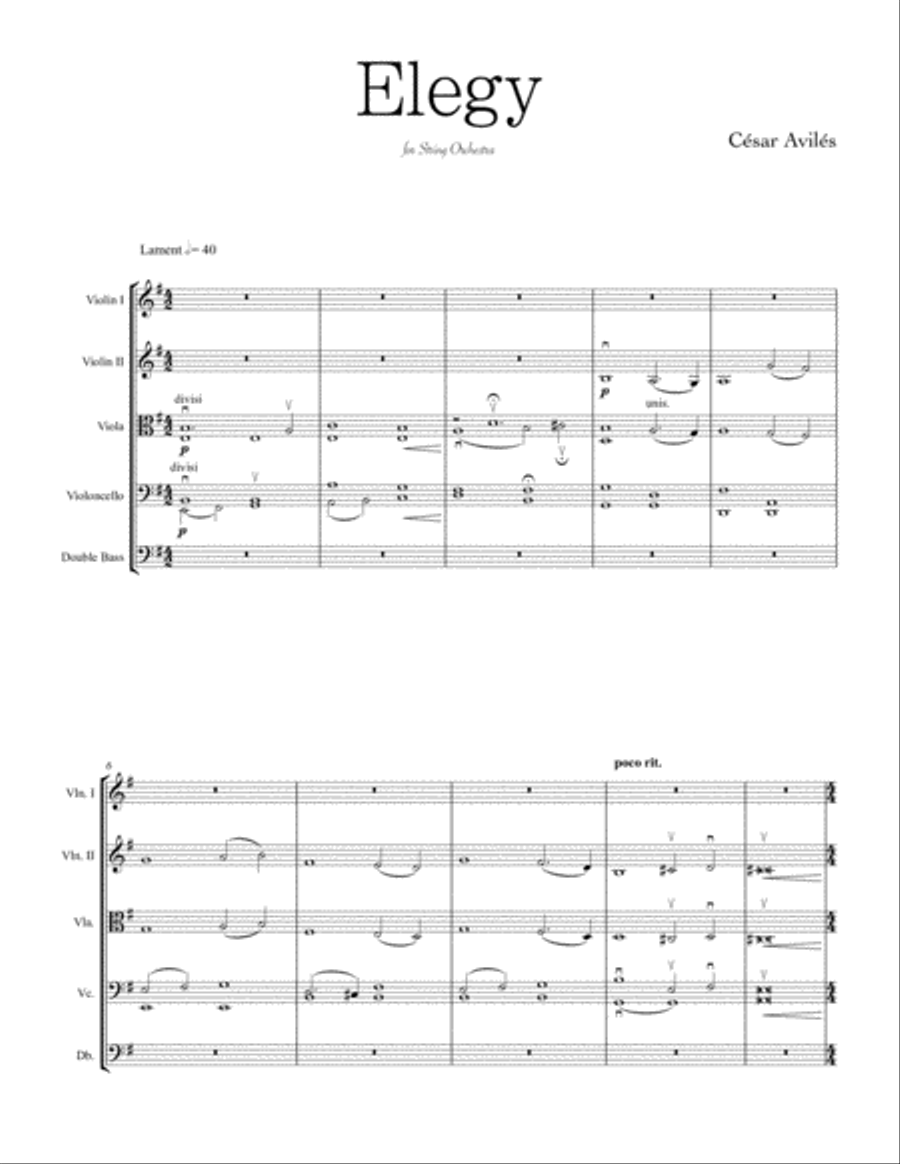 Elegy for String Orchestra String Orchestra scores gallery preview page 3