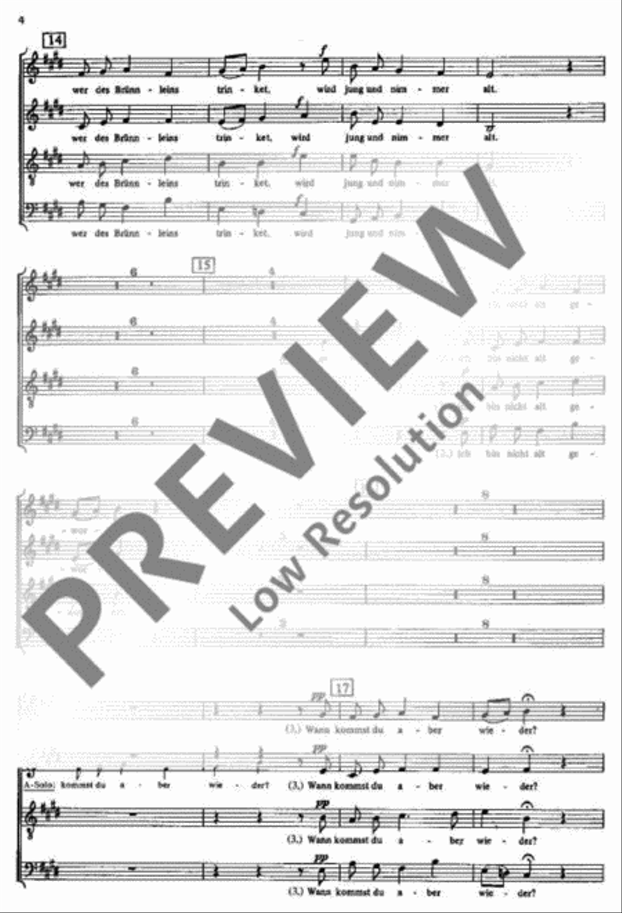 Die Brünnlein, die da fließen 4-Part scores gallery preview page 5