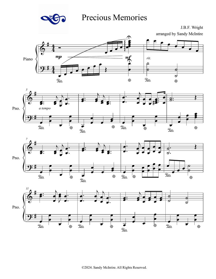 Precious Memories Piano Solo scores gallery preview page 2