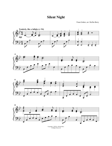 Silent Night--for Piano Solo image number null