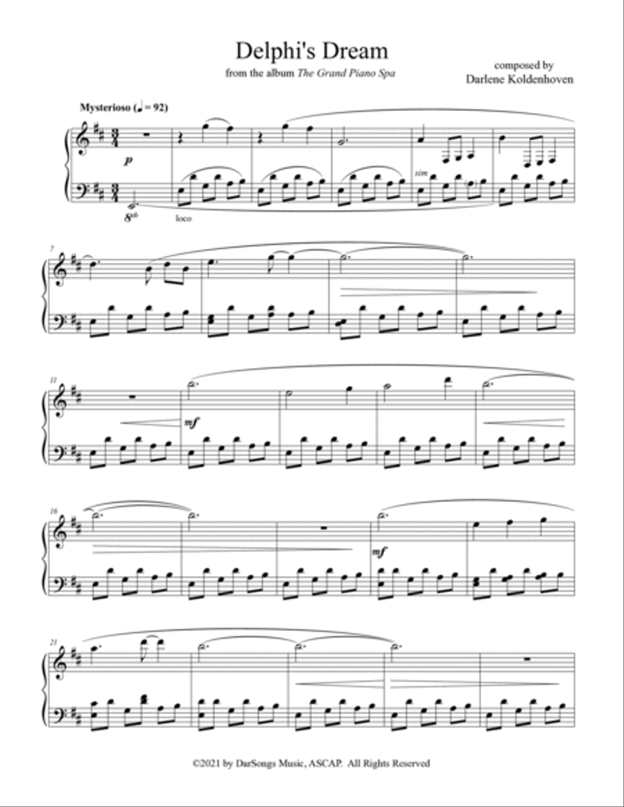 Delphi's Dream Delphi's Dream Piano Solo scores gallery preview page 2