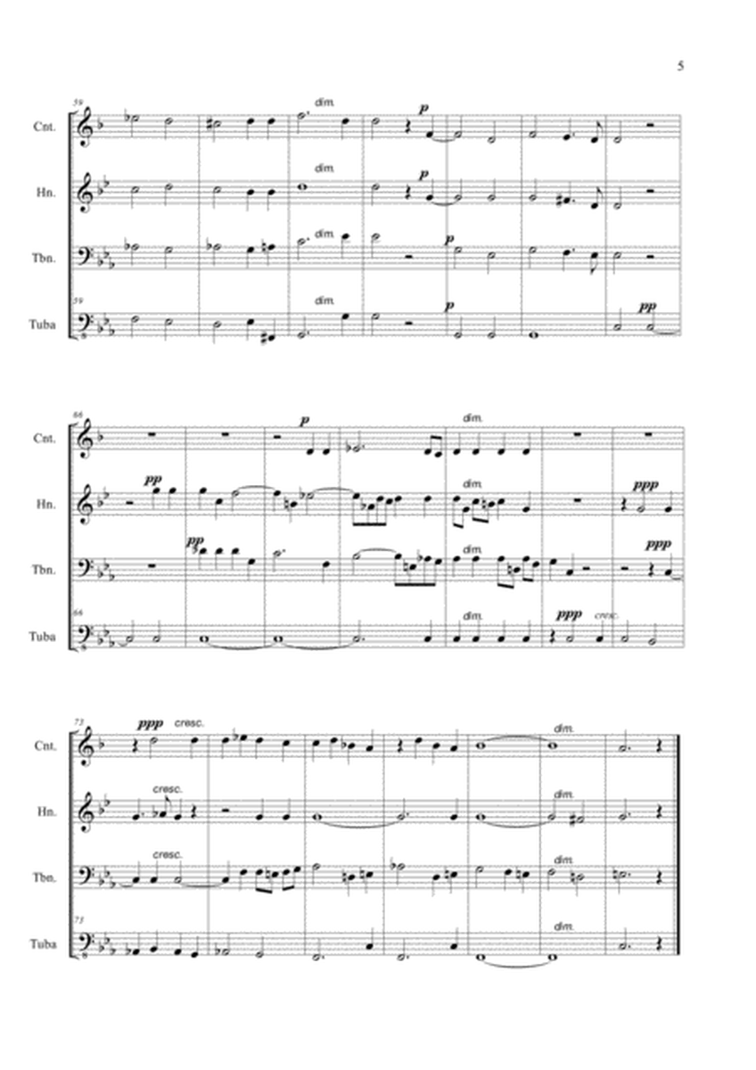 CHRISTUS FACTUS EST - WAB 11 - Bruckner - Arr. for Brass Quartet - With Parts image number null