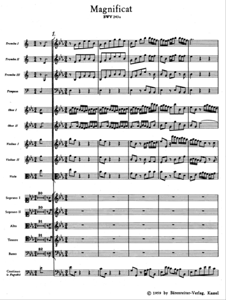 Magnificat E flat major, BWV 243a SSATB scores gallery preview page 2