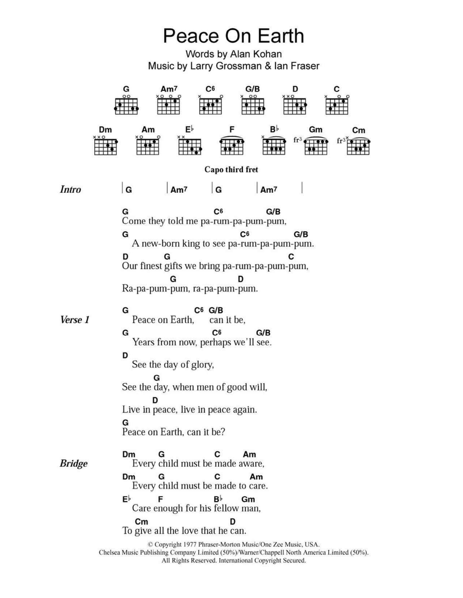 Peace On Earth Acoustic Guitar scores gallery preview page 1