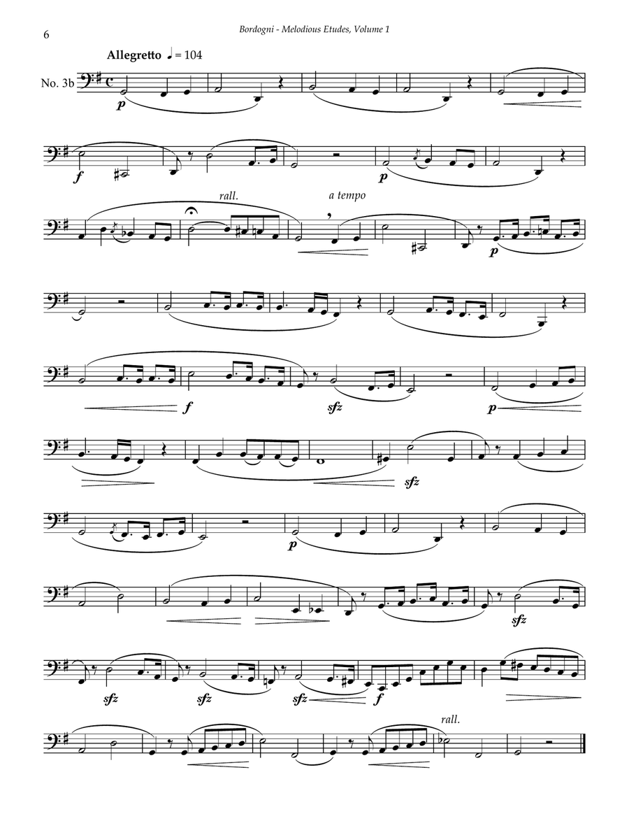Melodious Etudes for Bass Trombone or Tuba, Volume 1 (1-30) Trombone scores gallery preview page 6