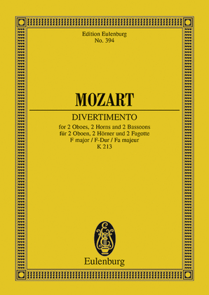 Book cover for Divertimento in F Major, K. 213