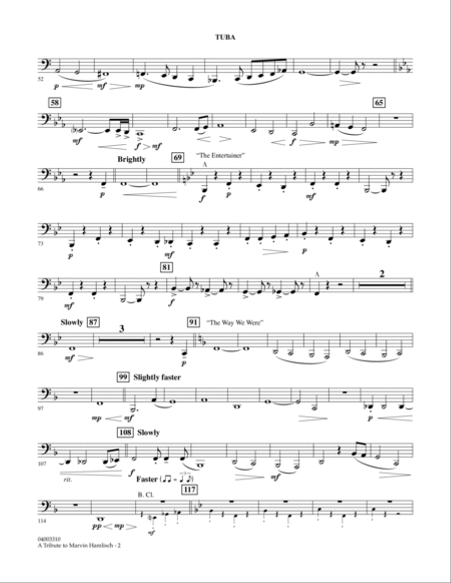 A Tribute To Marvin Hamlisch - Tuba Concert Band scores gallery preview page 2
