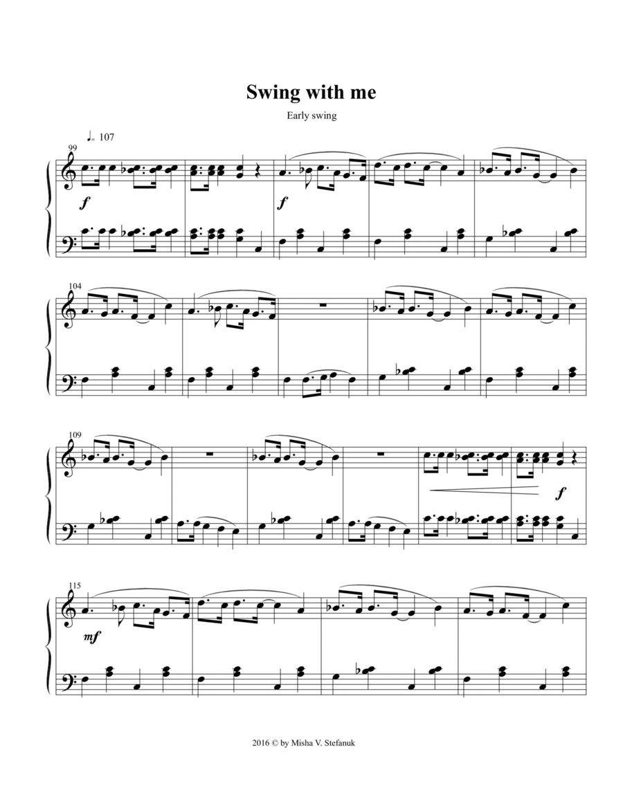 Swing with Me Easy Piano scores gallery preview page 1