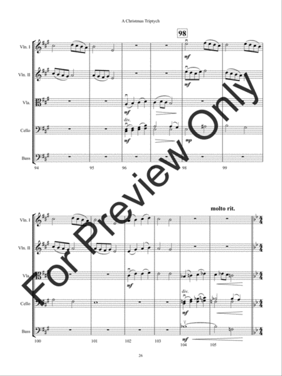 A Christmas Triptych String Orchestra scores gallery preview page 29