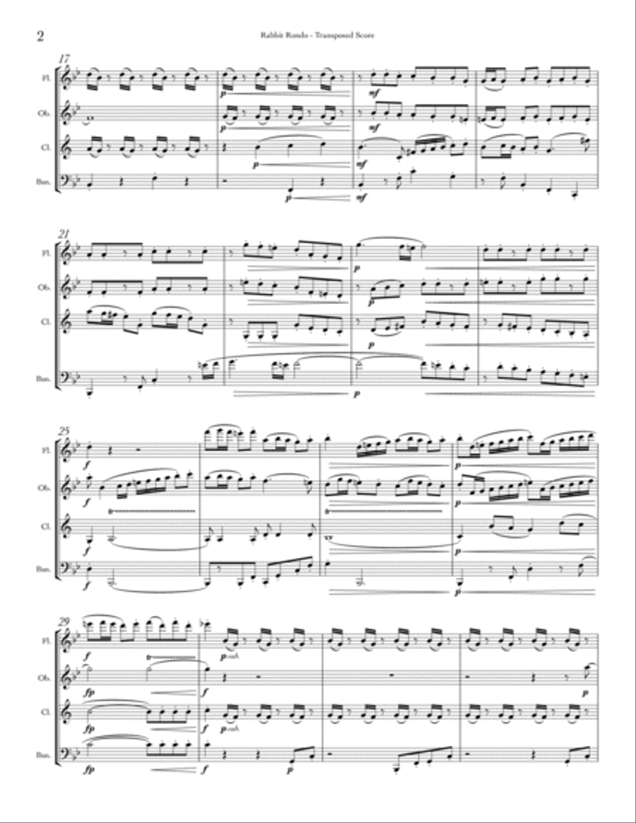Rabbit Rondo Rabbit Rondo Woodwind Quartet scores gallery preview page 4