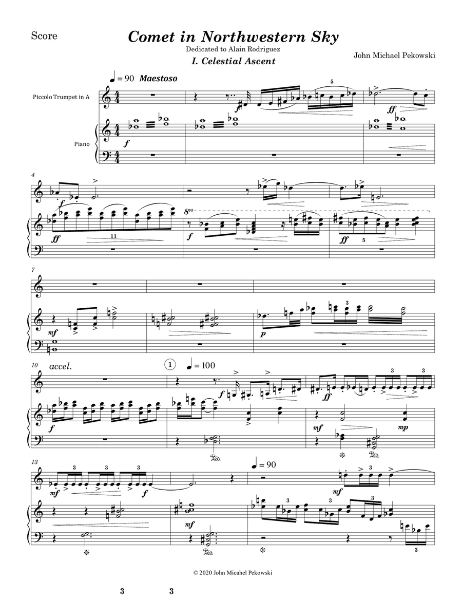 Comet in Northwestern Sky Chamber Music scores gallery preview page 1