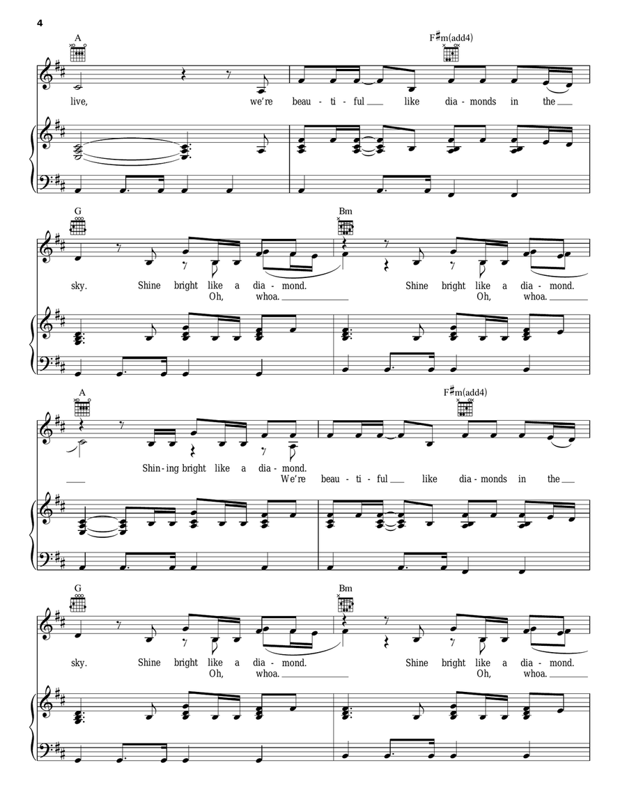 Diamonds Acoustic Guitar scores gallery preview page 4