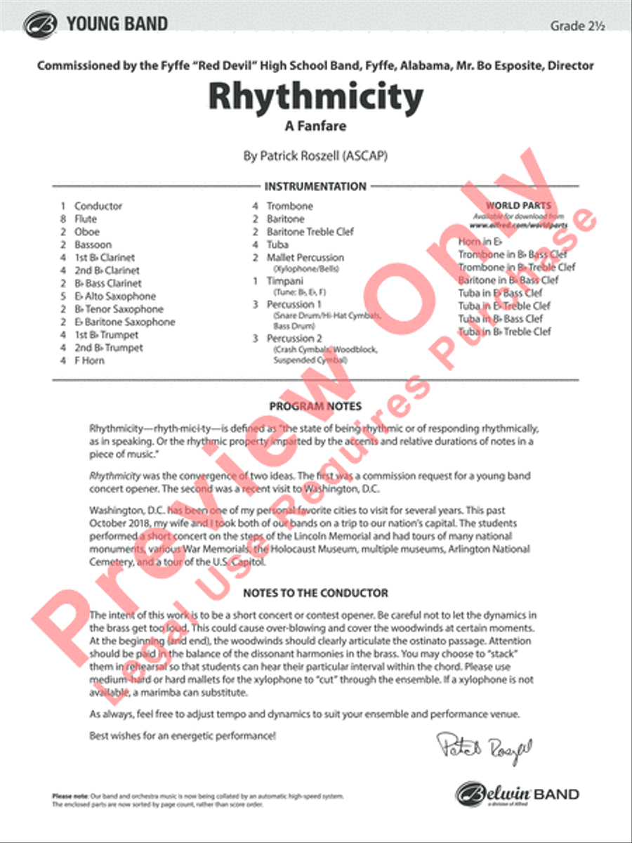 Rhythmicity Rhythmicity Concert Band scores gallery preview page 2