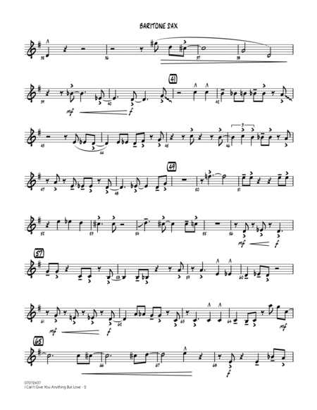 I Can't Give You Anything But Love (Key: B-flat) - Baritone Sax
