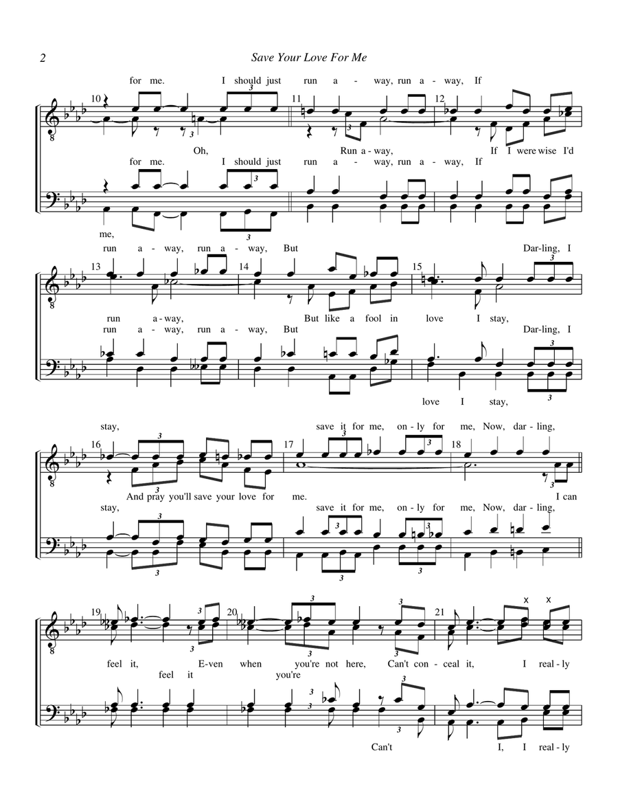 Save Your Love For Me Save Your Love For Me TTBB scores gallery preview page 2