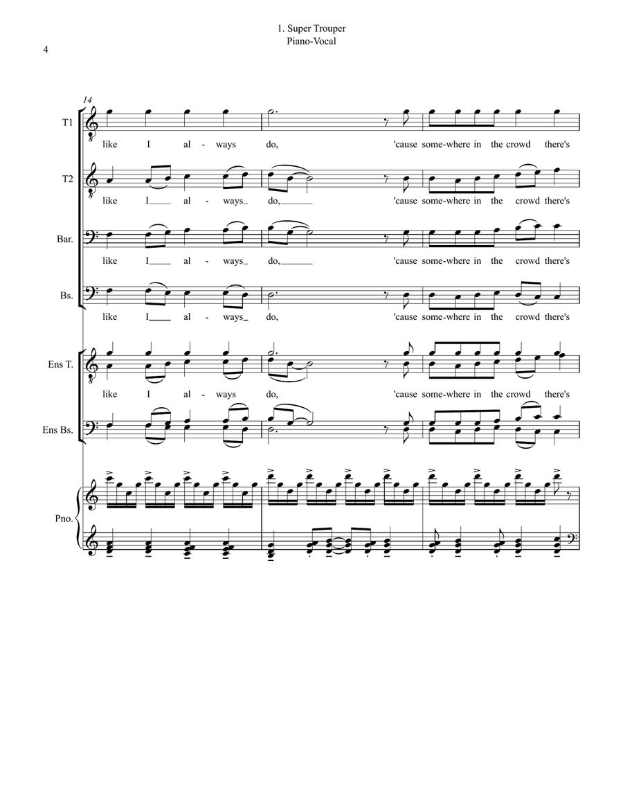 Super Trouper TTBB scores gallery preview page 4