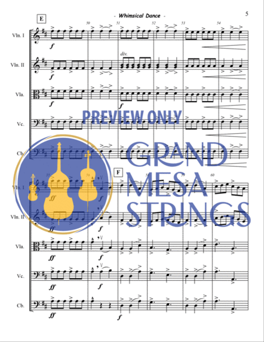 Whimsical Dance String Orchestra scores gallery preview page 6