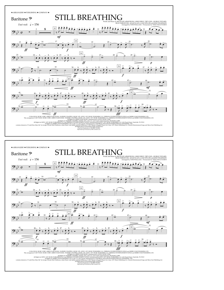 Still Breathing - Baritone B.C. Baritone Horn BC scores gallery preview page 1