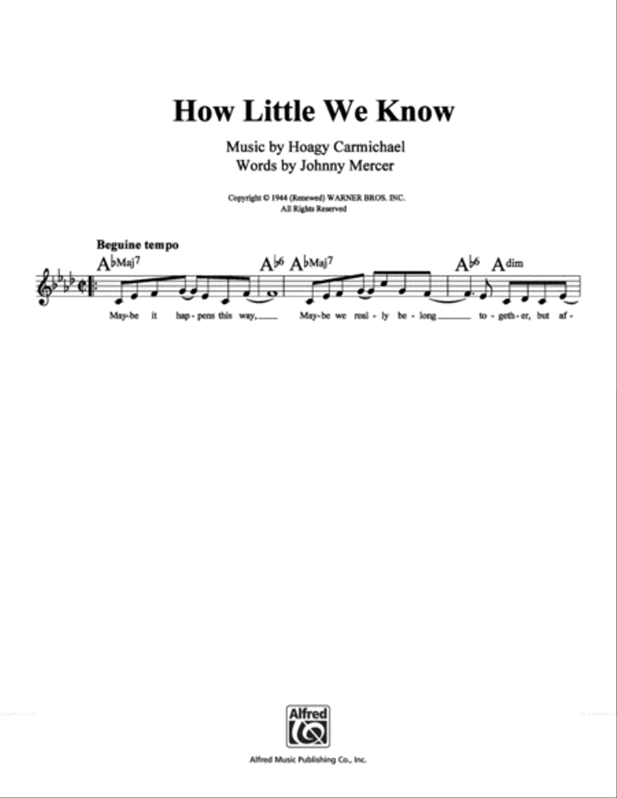 How Little We Know How Little We Know School and Community scores gallery preview page 1