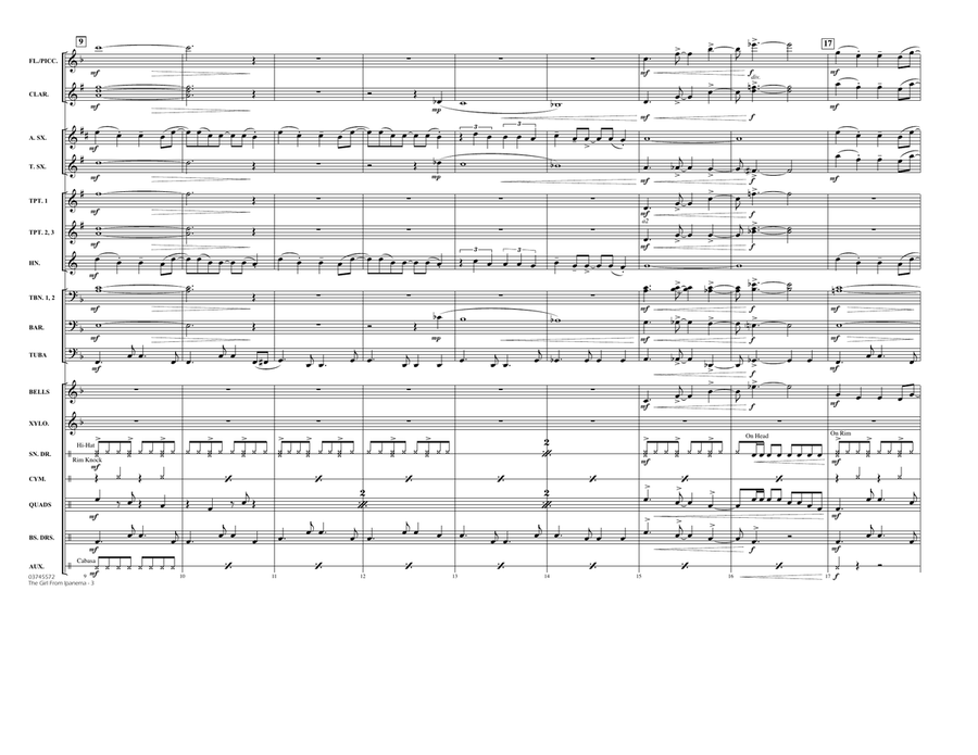 The Girl From Ipanema (Garota De Ipanema) - Full Score Marching Band scores gallery preview page 3
