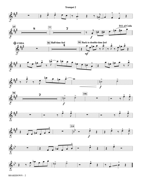 Shakedown (arr. Mac Huff) - Bb Trumpet 2
