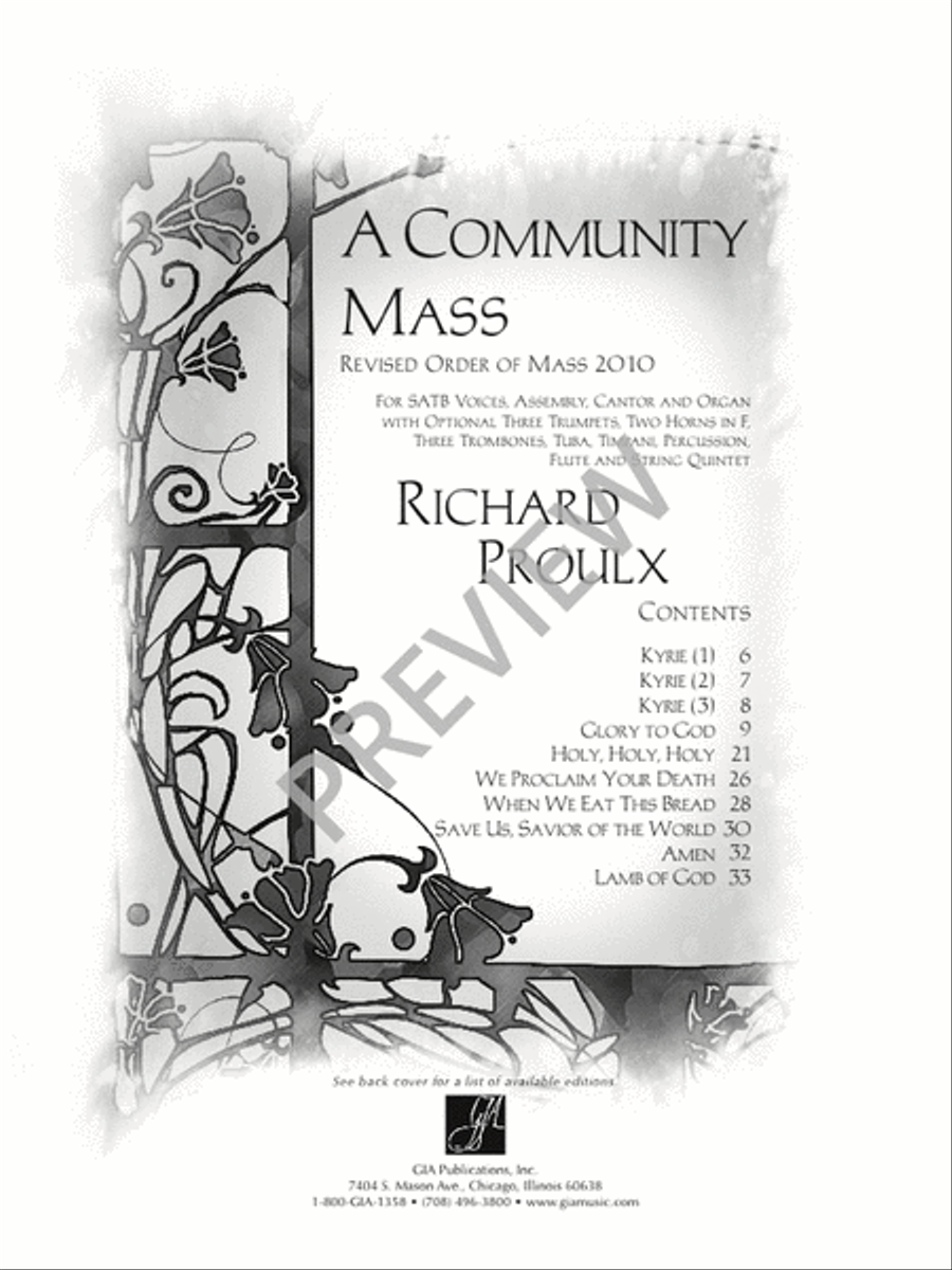 A Community Mass - Full Score 4-Part scores gallery preview page 2