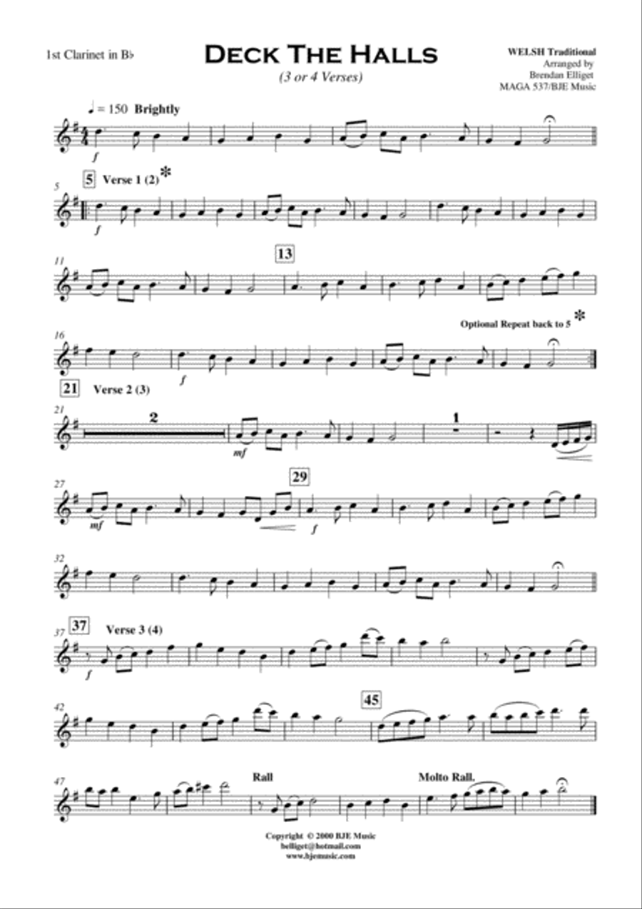 Deck The Halls - Concert Band with Optional Strings score and Parts PDF Concert Band scores gallery preview page 5