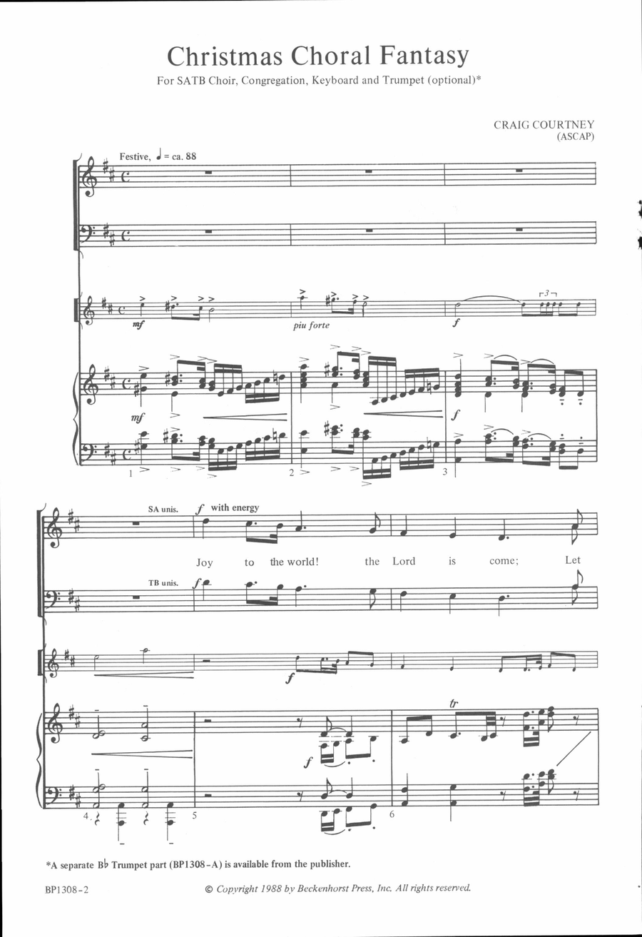 Christmas Choral Fantasy 4-Part scores gallery preview page 2