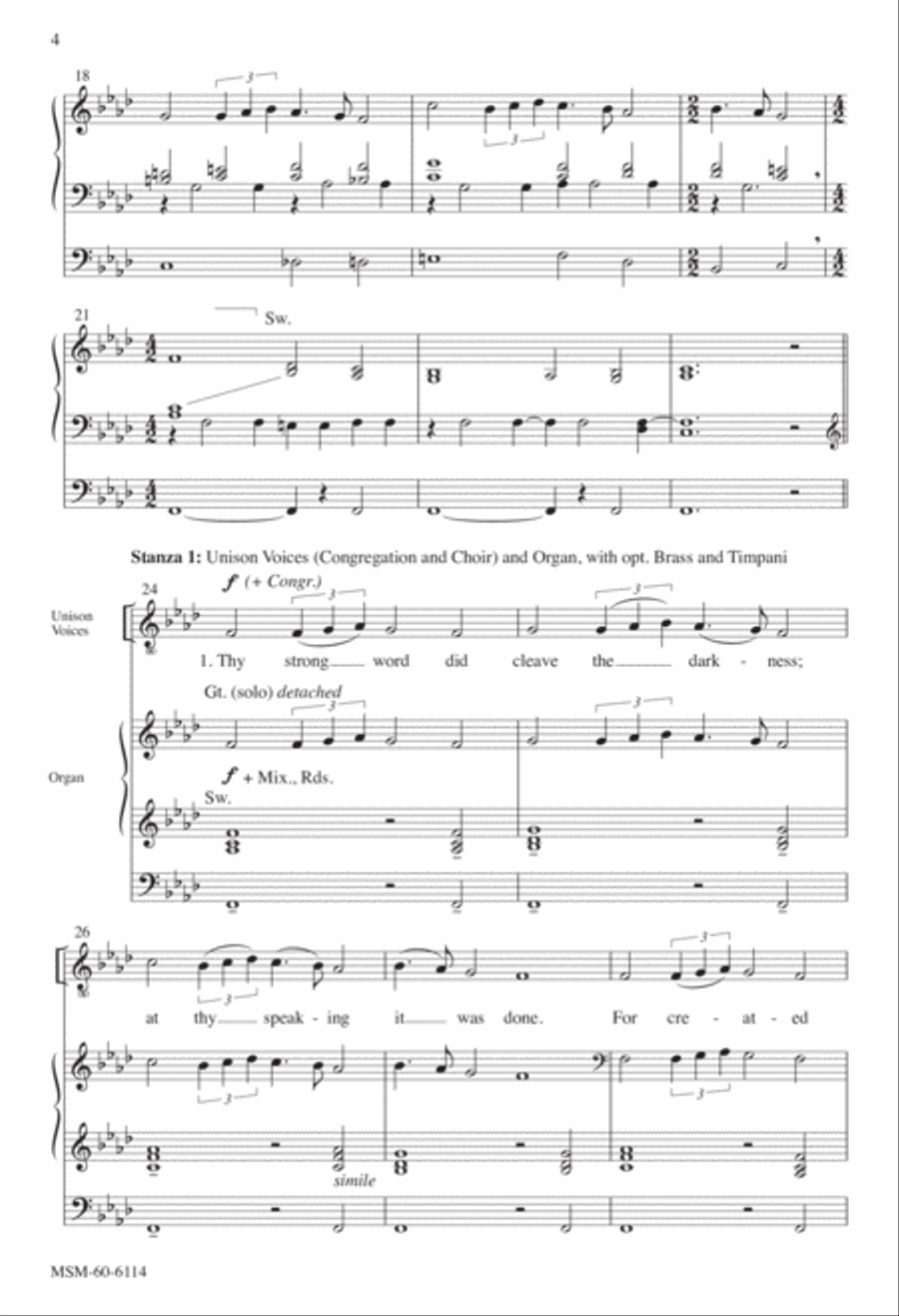 Thy Strong Word Did Cleave the Darkness 4-Part scores gallery preview page 4