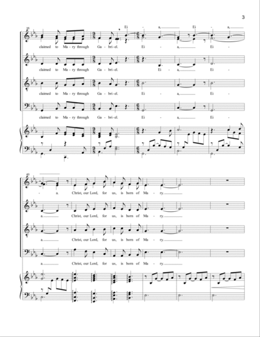 Joseph Dearest, Joseph Mine (SATB) 4-Part scores gallery preview page 3