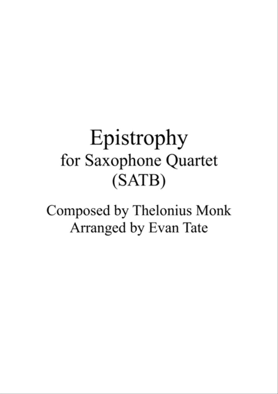 Epistrophy Woodwind Quartet scores gallery preview page 1