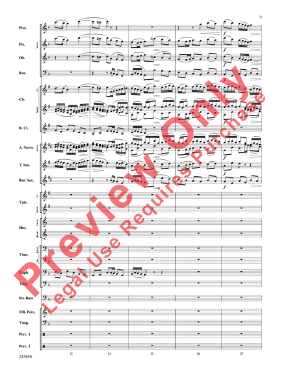 Fantasia on the Alleluia Hymn Concert Band scores gallery preview page 28