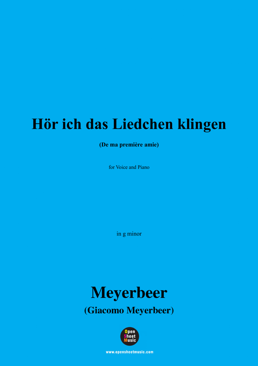 Meyerbeer-Hör ich das Liedchen klingen(De ma première amie),in g minor Voice scores gallery preview page 1