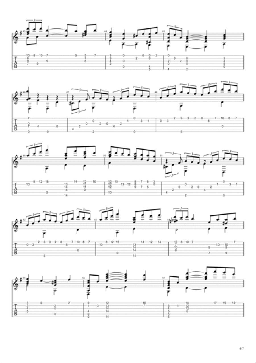 Arabesque No. 1 from Two Arabesques (Claude Debussy) Acoustic Guitar scores gallery preview page 4