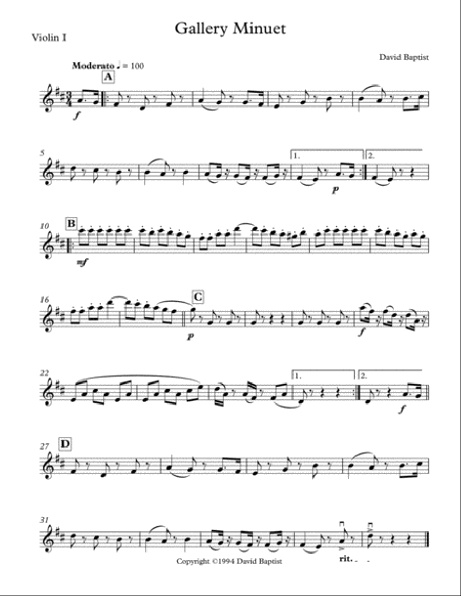 Gallery Minuet for String Quartet String Quartet scores gallery preview page 4