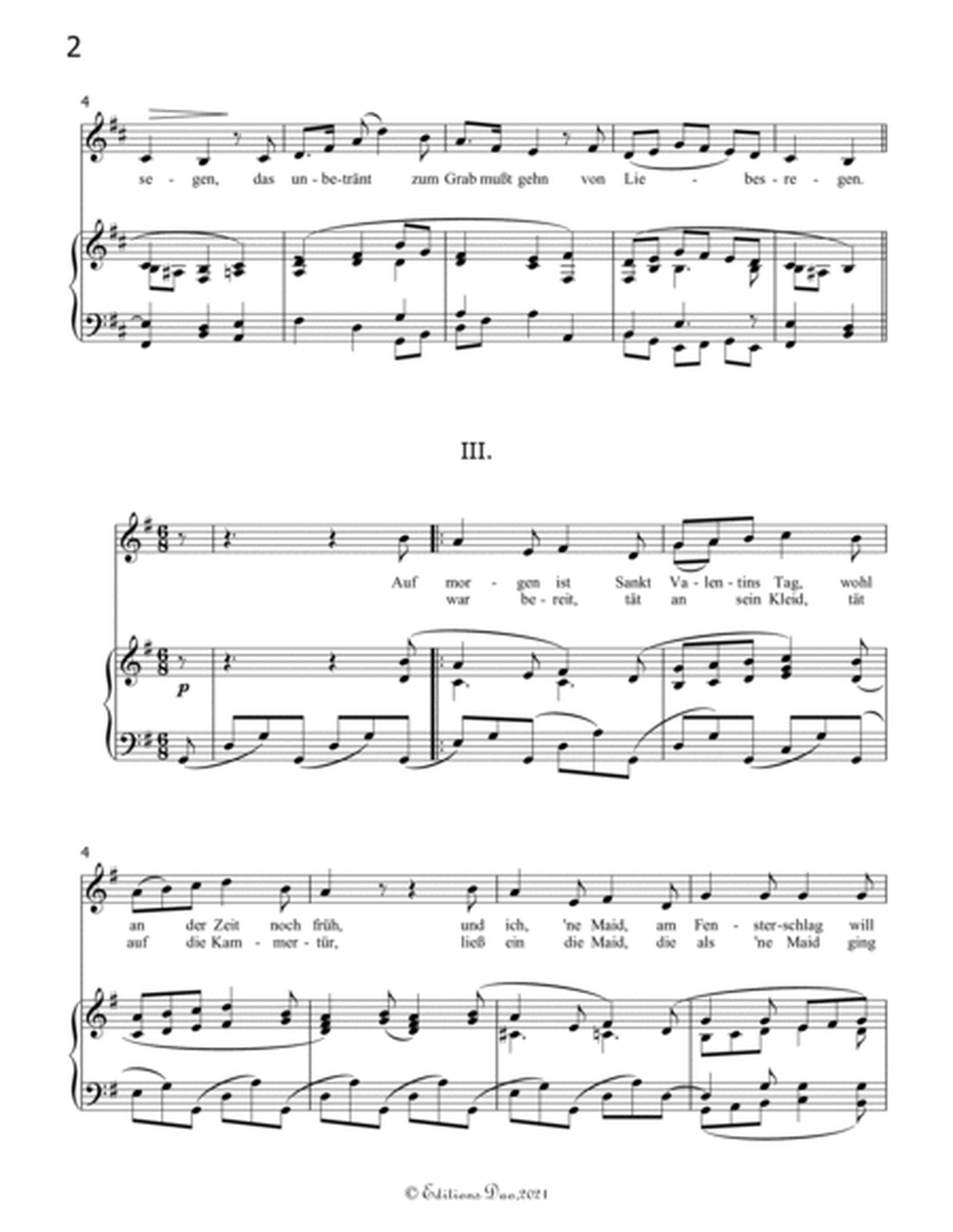 Ophelia Lieder, by Brahms, in g minor image number null