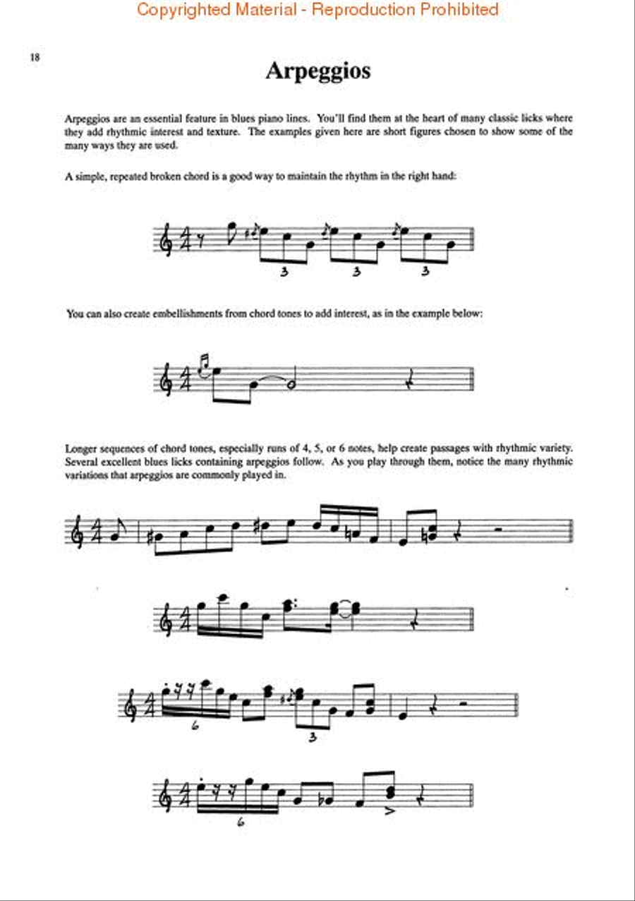 Blues, Jazz & Rock Riffs for Keyboards Piano Method scores gallery preview page 4