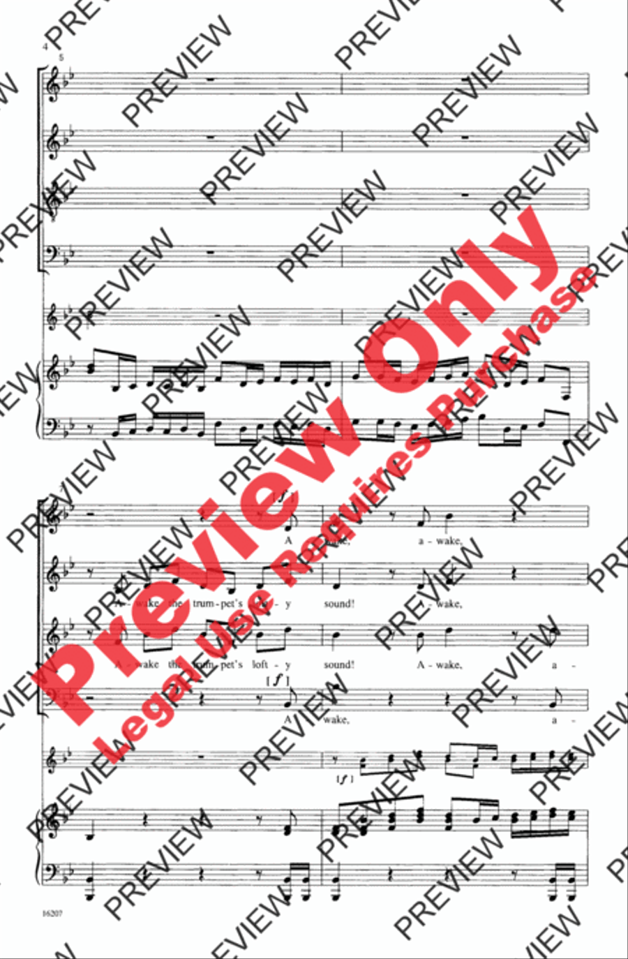 Awake the Trumpet's Lofty Sound 4-Part scores gallery preview page 4