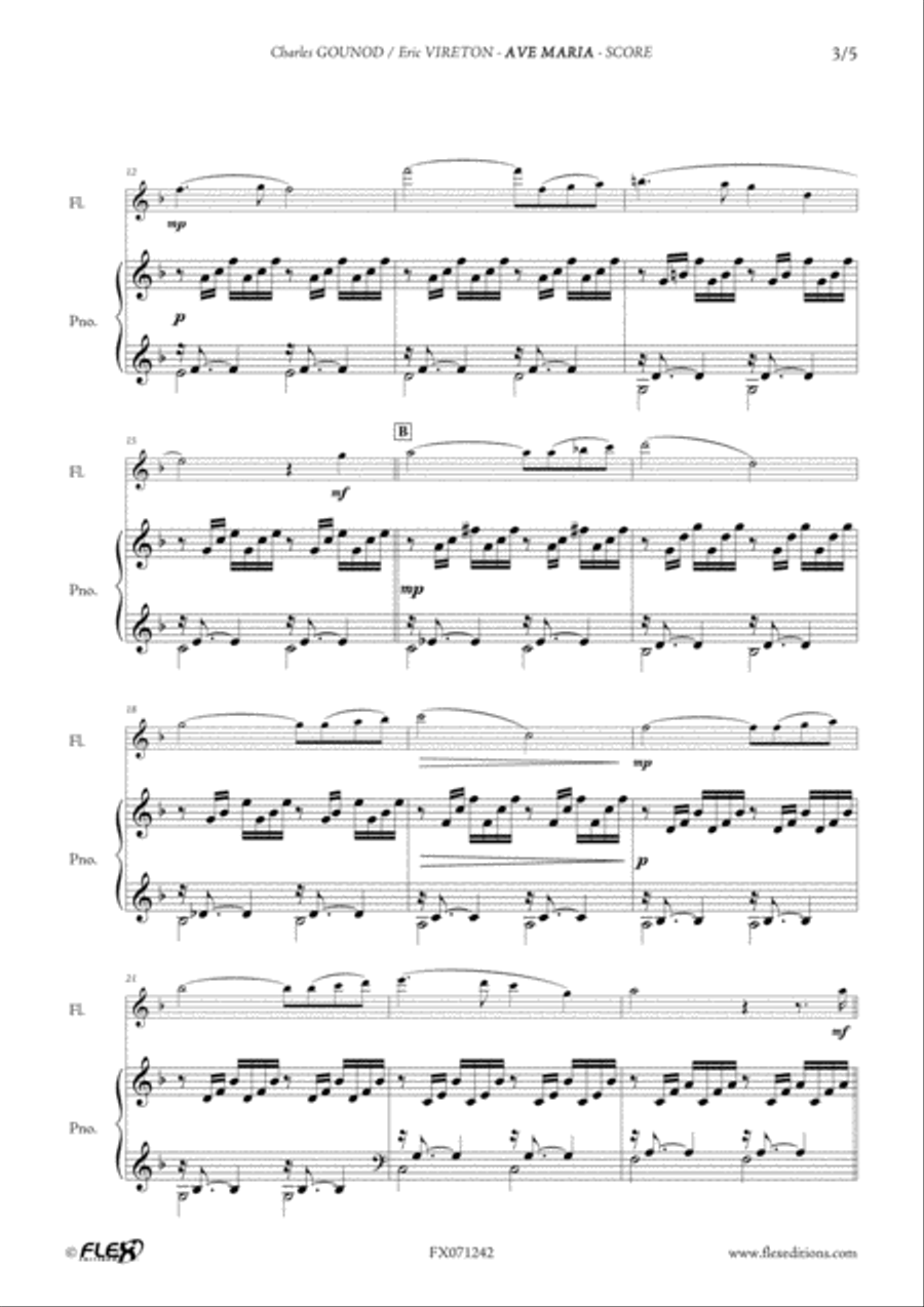 Ave Maria Flute Solo scores gallery preview page 3