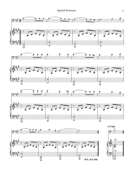 Spanish Romance, Romanza for cello and easy piano image number null