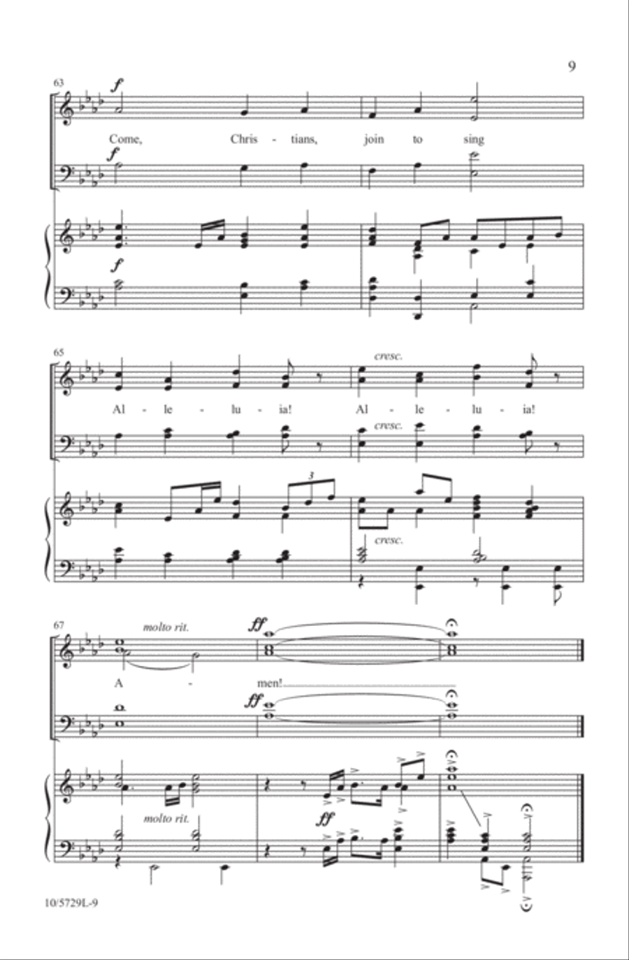 Come, Christians, Join to Sing 4-Part scores gallery preview page 9