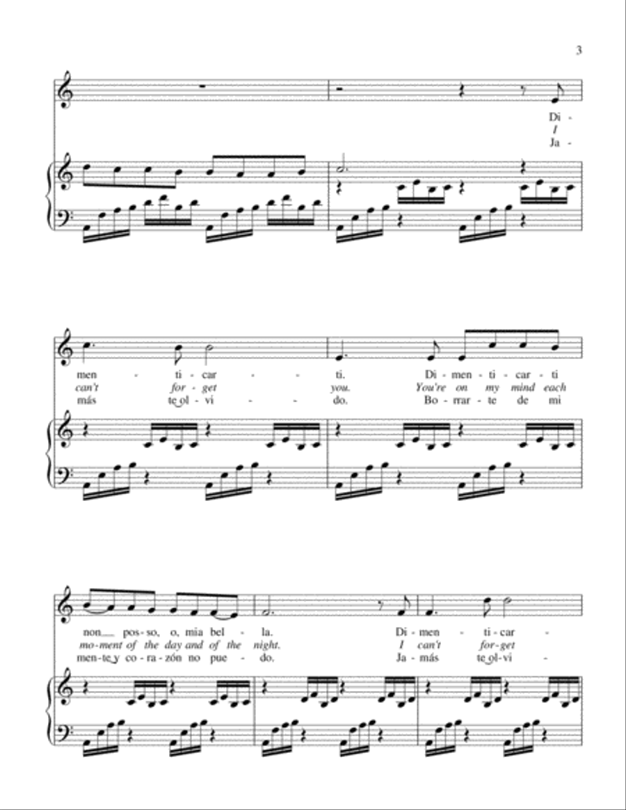DIMENTICARTI NON POSSO High Voice scores gallery preview page 3