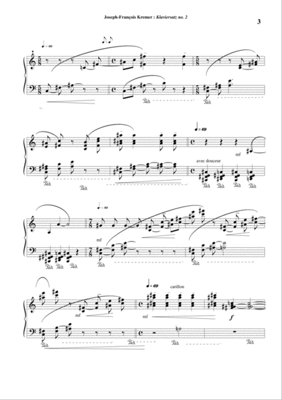 Joseph-François Kremer: Klaviersatz no. 2 Piano Solo scores gallery preview page 3