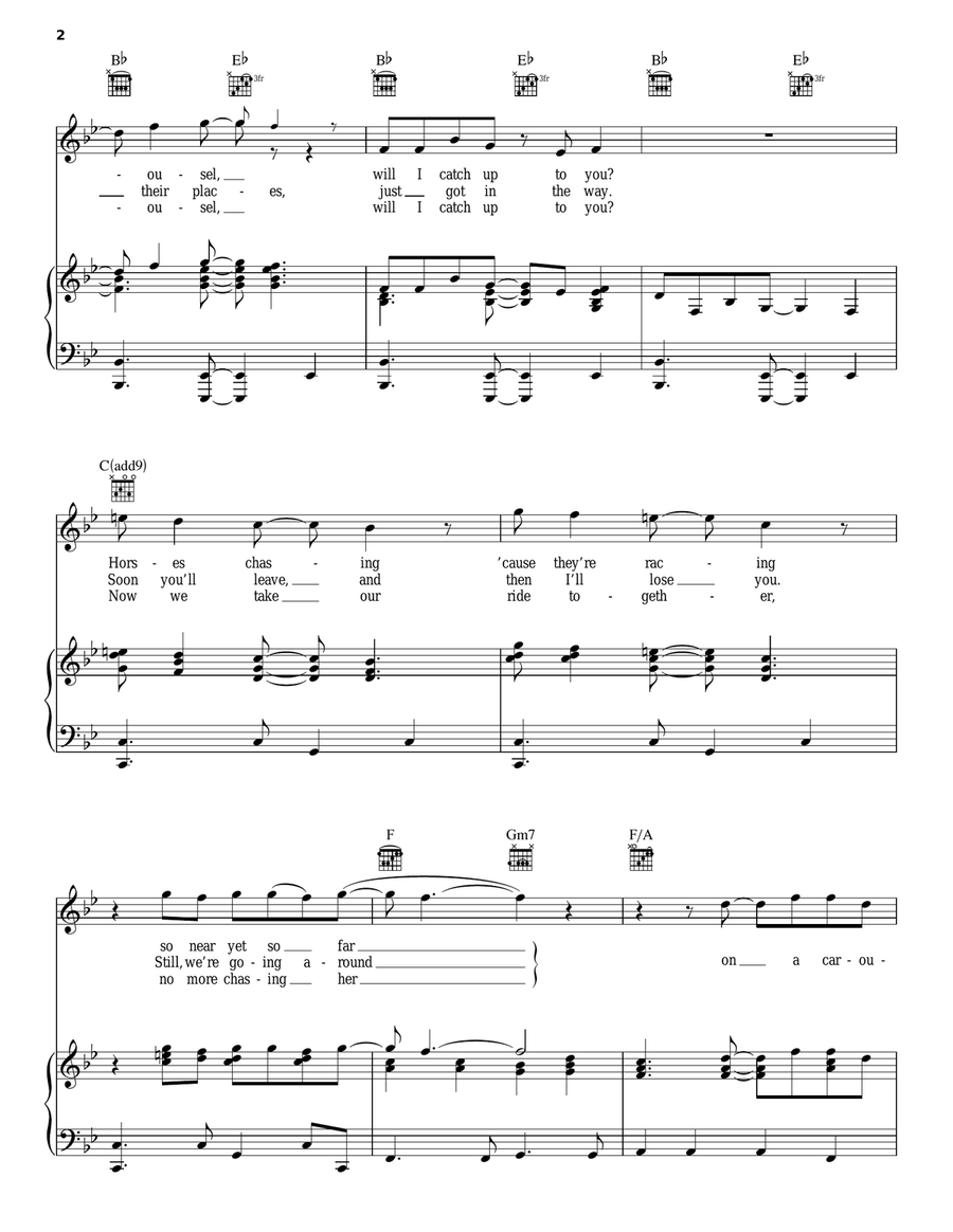 On A Carousel Piano, Vocal, Guitar scores gallery preview page 2