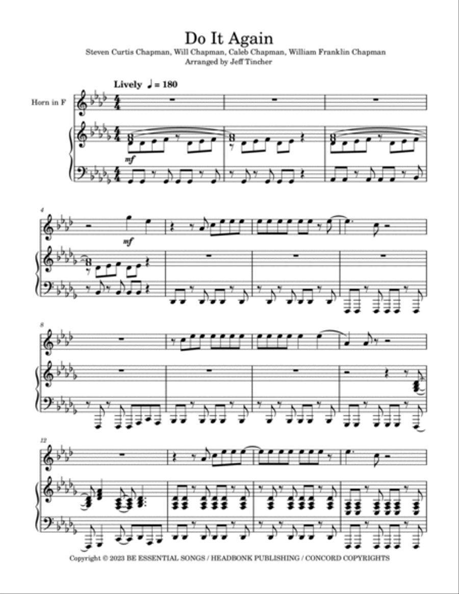 Do It Again Horn scores gallery preview page 2