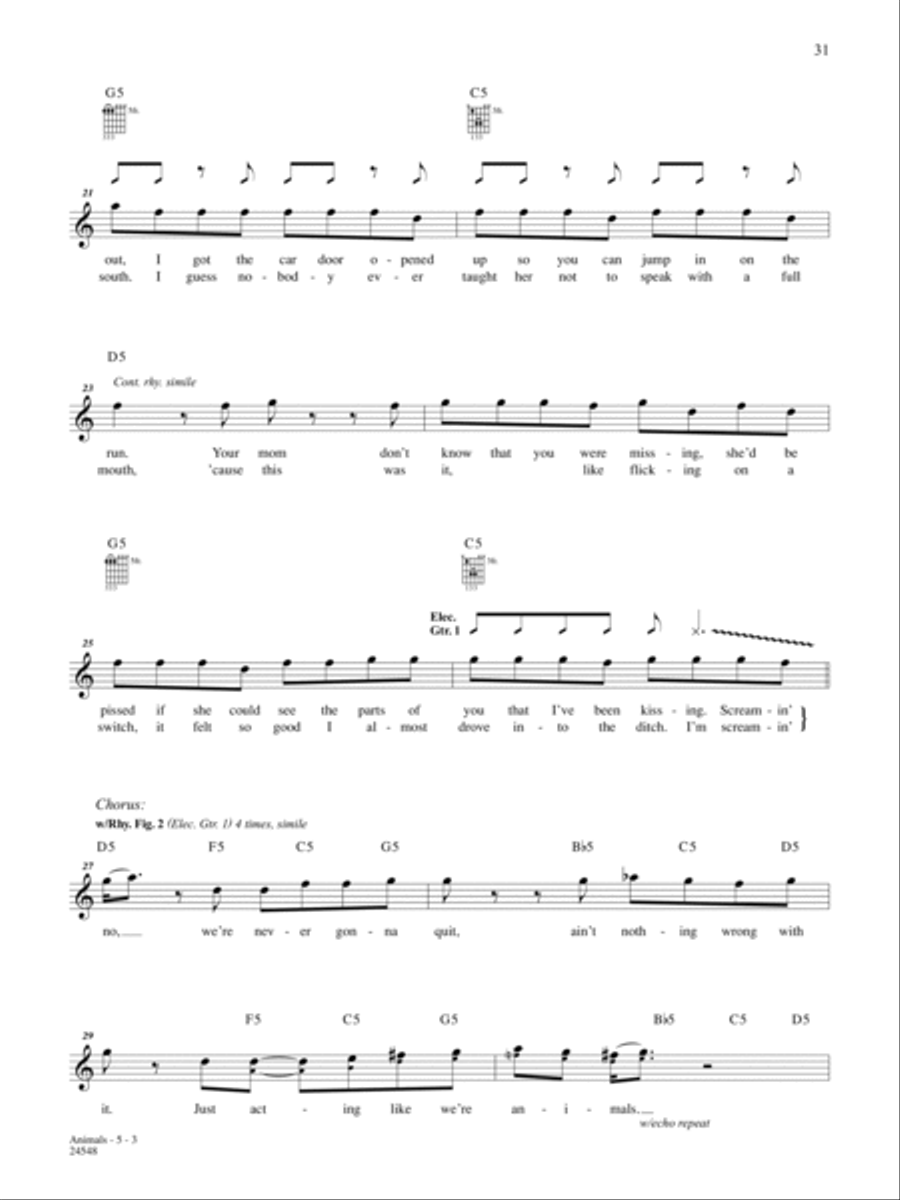 Animals Guitar Tablature scores gallery preview page 3