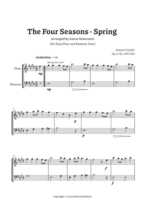 Book cover for Vivaldi, Spring (The Four Seasons) — For Easy Flute and Bassoon Duet, Score and Parts