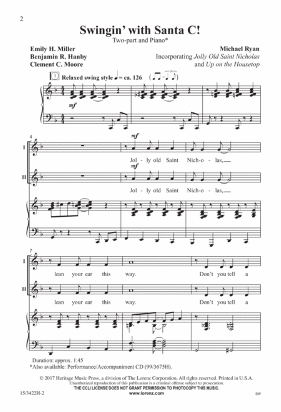 Swingin' with Santa C! 2-Part scores gallery preview page 2