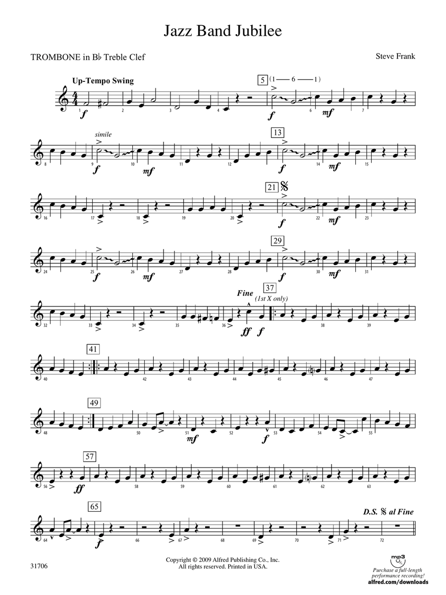 Jazz Band Jubilee: (World Part) 1st B-flat Trombone T.C.